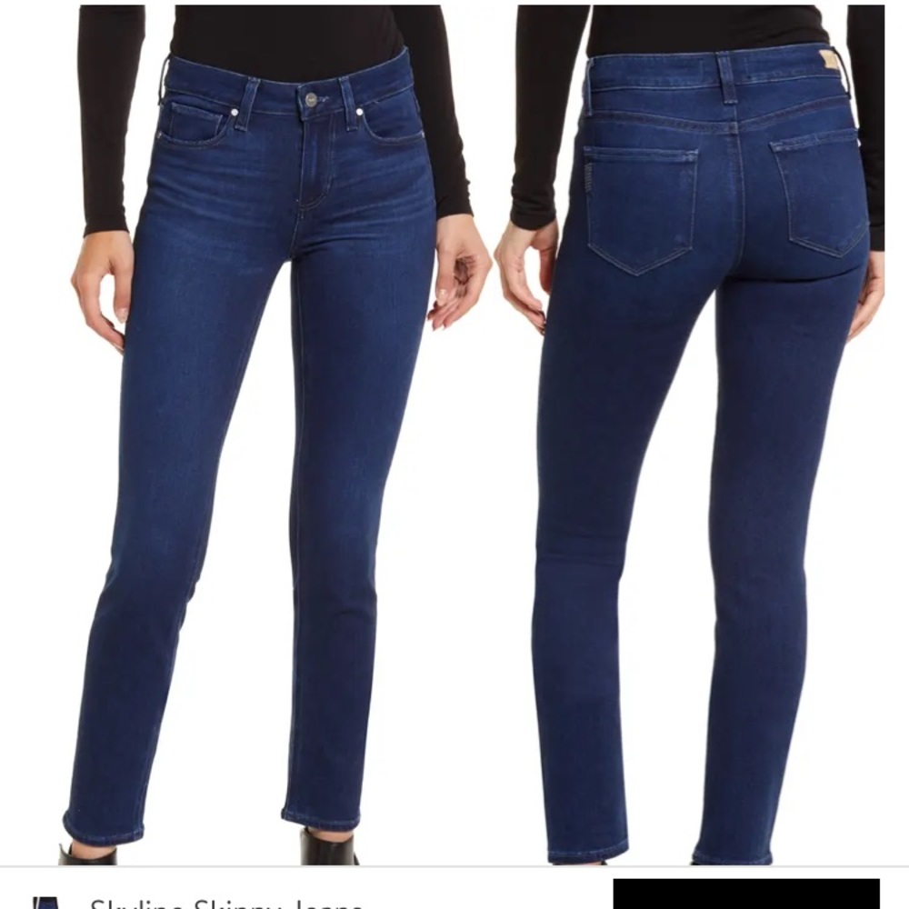 PAIGE SKYLINE SKINNY DARK BLUE DENIM JEANS SIZE 30 EUC